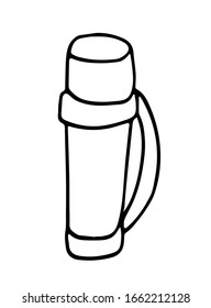 Thermos hand drawn outline doodle icon. hiking, travelling. Vector sketch illustration of thermos for print, web, mobile and infographics isolated on white background.