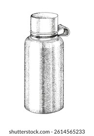 Thermos hand drawn vector illustration