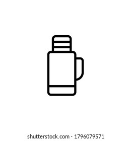 Thermos icon  in black line style icon, style isolated on white background