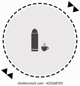Thermos icon Flat Design. Isolated Illustration.