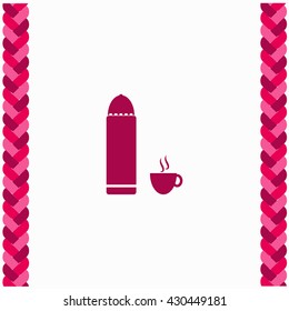 Thermos icon Flat Design. Isolated Illustration.