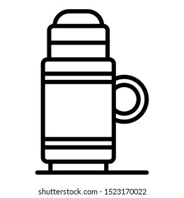 Thermos icon. Outline thermos vector icon for web design isolated on white background
