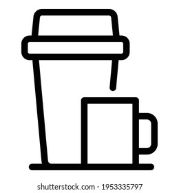 Icono Termos. Icono de vector termo de contorno para diseño web aislado en fondo blanco