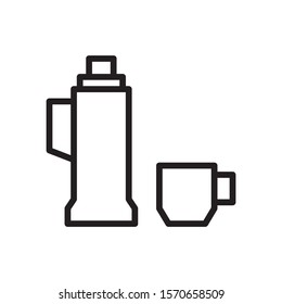 Thermos icon in trendy outline style design. Vector graphic illustration. Suitable for website design, logo, app, and ui. Editable vector stroke. EPS 10.