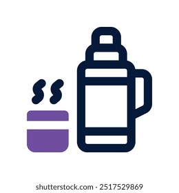 ícone do thermos. vetor ícone de tom duplo para o seu site, móvel, apresentação e design de logotipo.