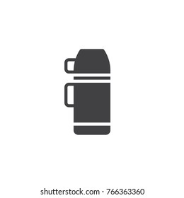 Thermos icon vector, filled flat sign, solid pictogram isolated on white. Vacuum flask symbol, logo illustration.