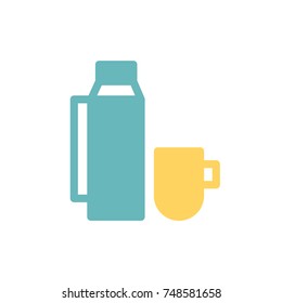 Thermos icon vector. Thermos icon flat style design