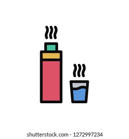 Thermos Icon Vector Illustration in Filled Style for Any Purpose