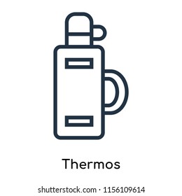 Thermos icon vector isolated on white background, Thermos transparent sign , thin symbols or lined elements in outline style