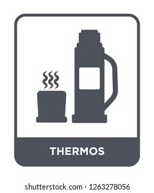 thermos icon vector on white background, thermos trendy filled icons from Camping collection, thermos simple element illustration