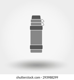 Thermos icon for web and mobile application. Vector illustration on a white background. Flat design style.