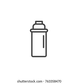 Thermos line icon, outline vector sign, linear style pictogram isolated on white. Cocktail shaker symbol, logo illustration. Editable stroke