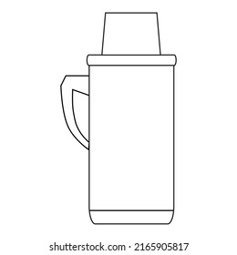 thermos line vector illustration,isolated on white background,top view