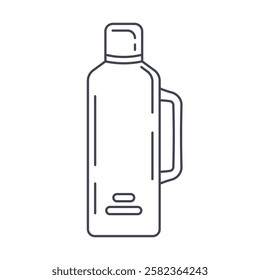 Thermos linear icon isolated on white background. Suitable for use on web apps, mobile apps. Vector