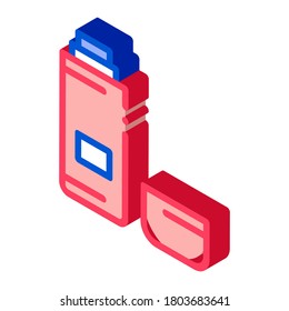 thermos with liquid icon vector. isometric thermos with liquid sign. color isolated symbol illustration