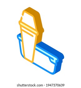 thermos and lunchbox isometric icon vector. thermos and lunchbox sign. isolated symbol illustration