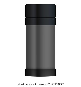 Thermos mockup. Realistic illustration of thermos vector mockup for web design isolated on white background