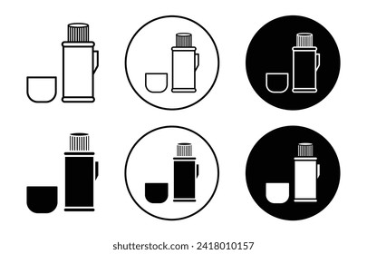 colección de iconos de termos simple establecida en color de fondo blanco