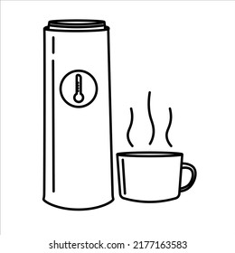 Thermos simple vector design isolated on white background