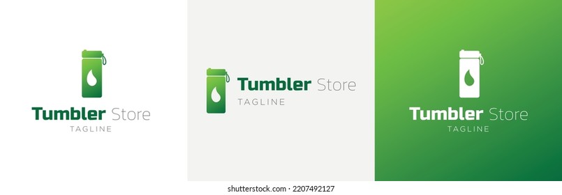 Juego de diseño de logotipo de la tienda Thermos, símbolo de negocio de botellas de tumbler, concepto de emblema de bebida al aire libre, flacon, accesorios de frascos logotipo comercial editable, marca de tienda de comercio electrónico, aislado en segundo plano