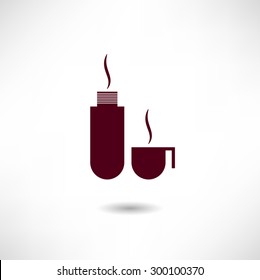 Thermos of tea icon