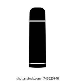 Thermos or vacuum flask black icon .
