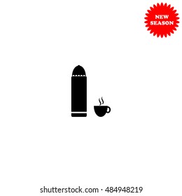 Thermos vector icon isolated on white background.