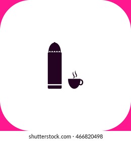 Thermos vector icon on white background.