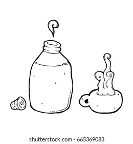 Thermos. Vector illustration of a thermos and a mug of a hot drink. Hand drawn doodle mug with a hot drink and a thermos bottle.
