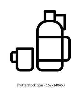 Thermos vector thin line icon 