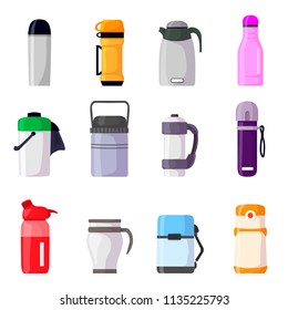 Thermos vector vacuum flask or bottle