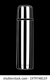 thermos white on black background