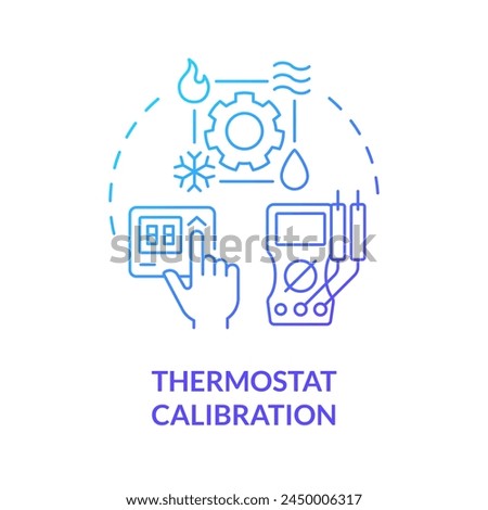 Thermostat calibration blue gradient concept icon. Temperature control. HVAC system maintenance. Round shape line illustration. Abstract idea. Graphic design. Easy to use in promotional material