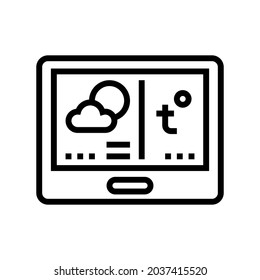 thermostat conditioning system line icon vector. thermostat conditioning system sign. isolated contour symbol black illustration