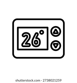 Thermostat control icon, Line Vector graphics