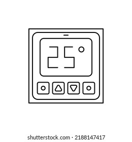 Thermostat controller, Digital temperature controller icon in line style icon, isolated on white background