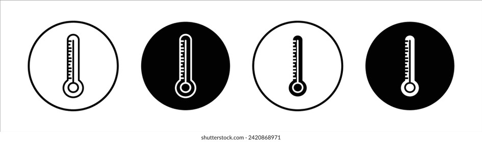 Thermostat flat line icon set. Thermostat Thin line illustration vector