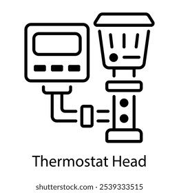 Thermostat head icon in linear style