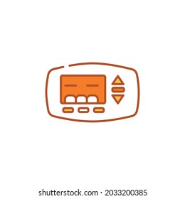 Thermostat for heating a house color line icon. Maintaining heat in the house. Pictogram for web page, mobile app, promo. UI UX GUI design element. Editable stroke.