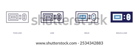 Thermostat icon in 4 different styles. Thin Line, Line, Bold, and Bold Line. Duotone style. Editable stroke.
