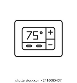 Thermostat icon, Digital thermostat symbol, isolated on white background. vector illustration