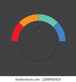 Icono de termostato. Gradiente de frío a caliente. Regulador del control del clima. Control de temperatura del flujo de trabajo en el diseño de Skeuomorph Trend. Elementos circulares para programas tecnológicos inteligentes. Vector