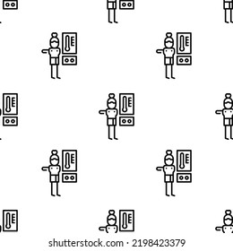 thermostat icon pattern. Seamless thermostat pattern on white background.