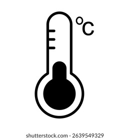 thermostat icon, temperature measuring thermometer, simple flat style, vector illustration, symbol, design logo template pictogram, for ui or ux isolated on white for mobile app, editable