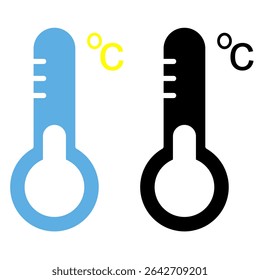 thermostat icon, temperature measuring thermometer, simple flat style, vector illustration, symbol, design logo template pictogram, for ui or ux isolated on white for mobile app, editable
