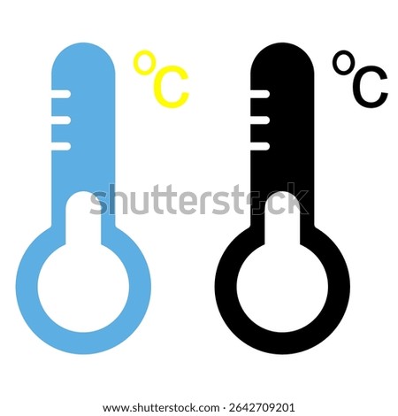 thermostat icon, temperature measuring thermometer, simple flat style, vector illustration, symbol, design logo template pictogram, for ui or ux isolated on white for mobile app, editable