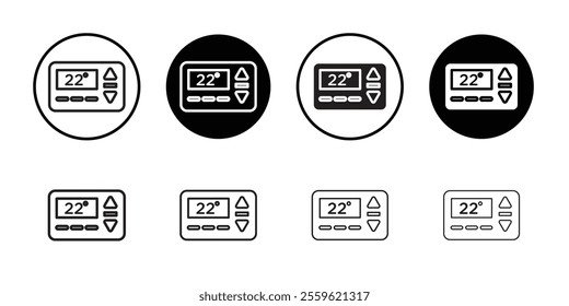 Thermostat icon Thin line flat illustration