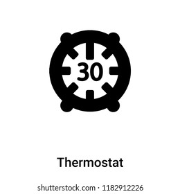 Thermostat icon vector isolated on white background, logo concept of Thermostat sign on transparent background, filled black symbol