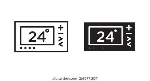 Thermostat icons simple vector set. logo sign symbol set