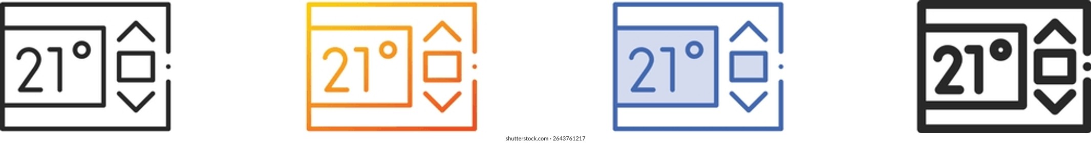 thermostat icon.Thin Linear, Gradient, Blue Stroke and bold Style Design Isolated On White Background